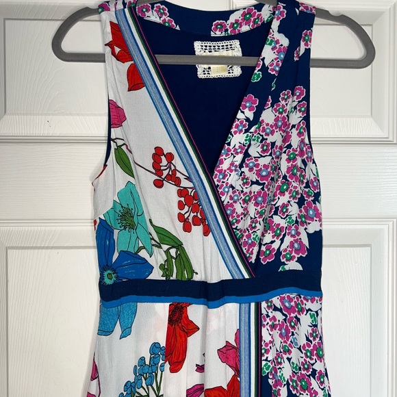 Anthropologie Maeve Botanica Floral Faux Wrap Dress Size 4 GUC - Picture 2 of 7